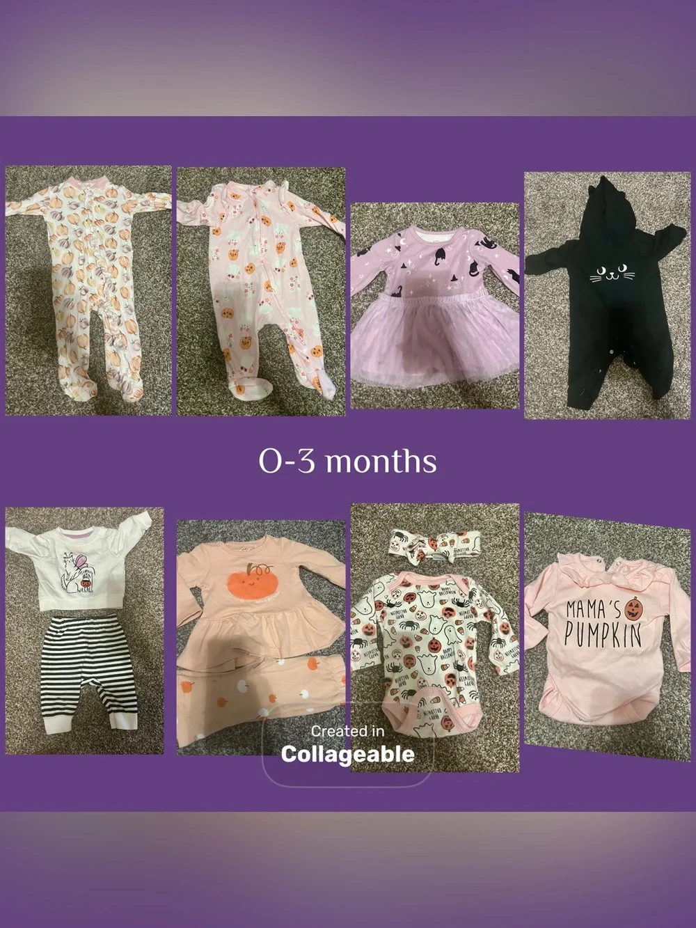 Halloween/fall baby clothes- 0-3 Months bundle
